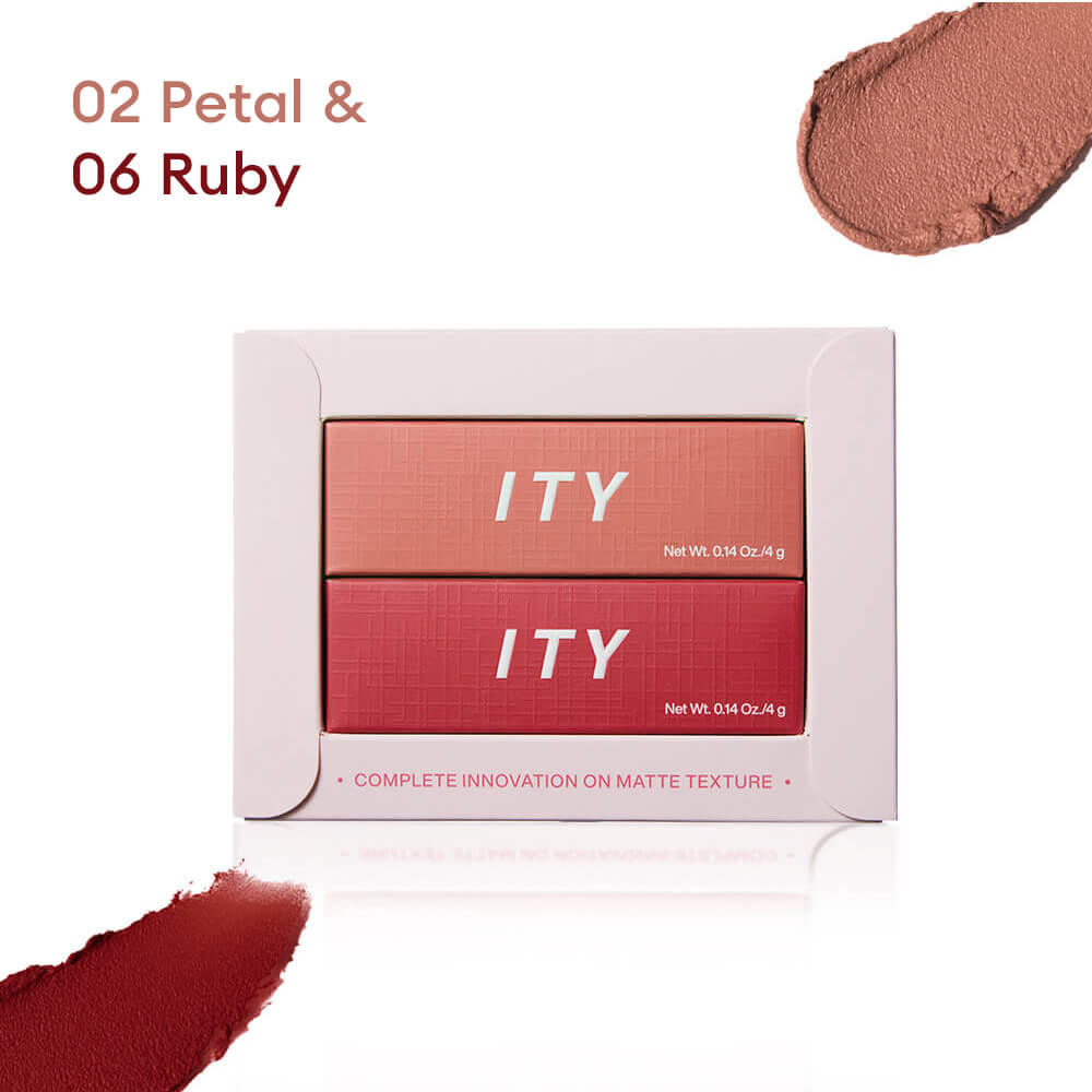 ITY Iconic Soft Matte Lip Mud Duo - Petal & Ruby